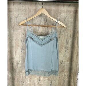RYE GRASS Sz Large Camisole Lace Accent Lite Blue Sexy Sleepwear Lingerie Satin